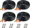 200ft 4Pack Siamese Video and Power Security Camera Cable with 2 Female Connectors Y9817