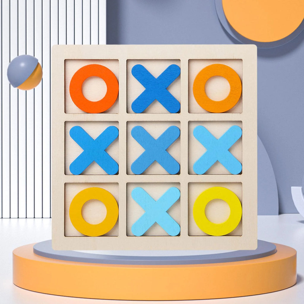 Tic Tac Toe Board Puzzle Game Educational Toys XO Table Toy yellow S53092