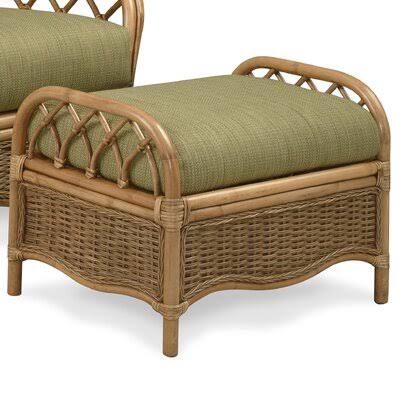 Gray and Teal Stripe Rectangle Ottoman Y74981