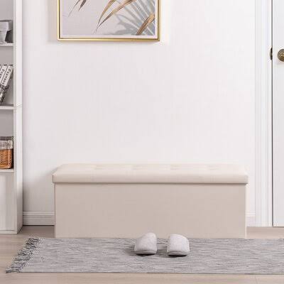 Folding Storage Ottoman Bench with 120L Storage Space A1832