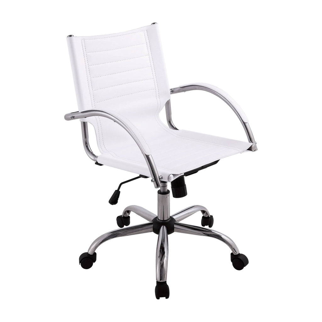 White Height Adjustable Office Chair S8018