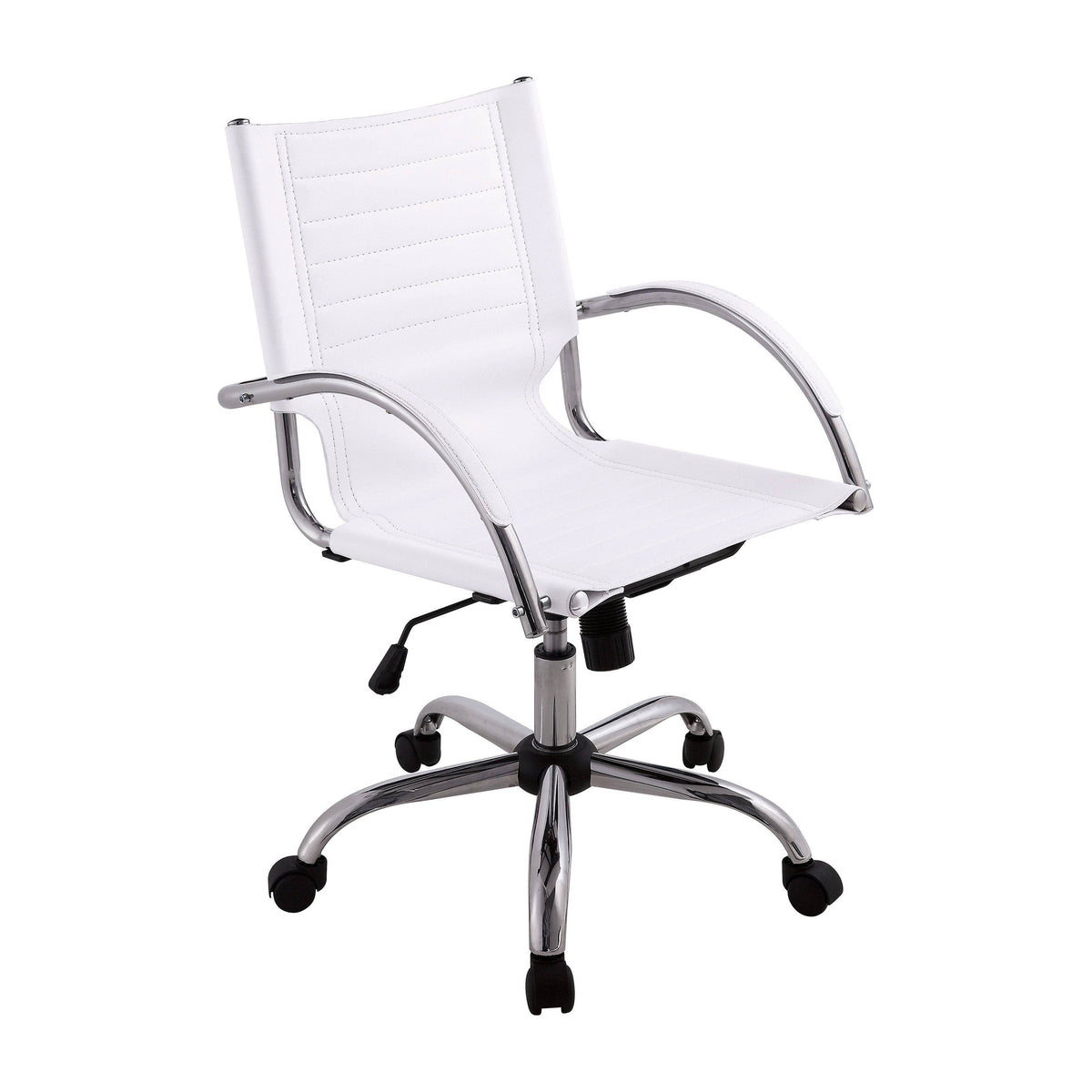White Height Adjustable Office Chair S8018