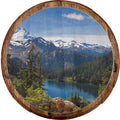 Mountain Range Pine Forest Calm Lake Snow Capped Bar Wall Decor S3098
