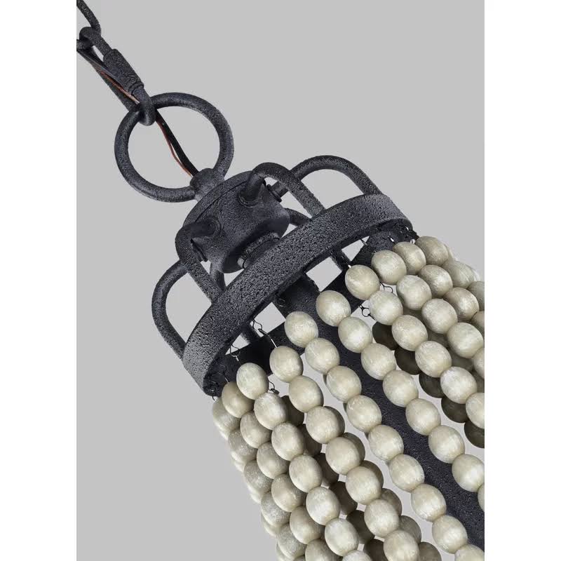 6-Light Candle Style Empire Chandelier with Beaded Accents C4439