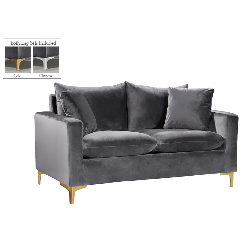 Gray Velvet 3-Piece Sofa Set U808387