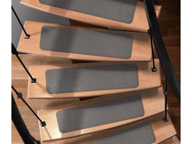 Set of 12 Attachable Carpet Stair Treads Gray 9 in. x 36 in. A4332