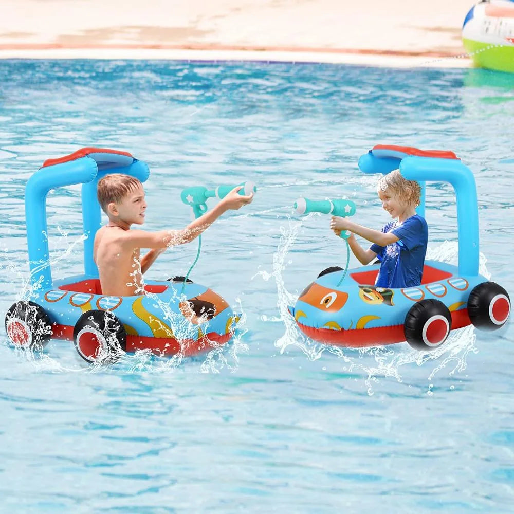 Toddlers Inflatable Pool Float Toys with Water Spray Gun Pirate Boat N718