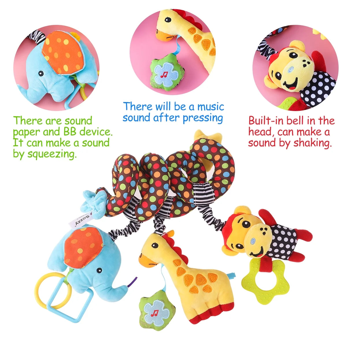 Infant Baby Activity Spiral Plush Toys Q36238