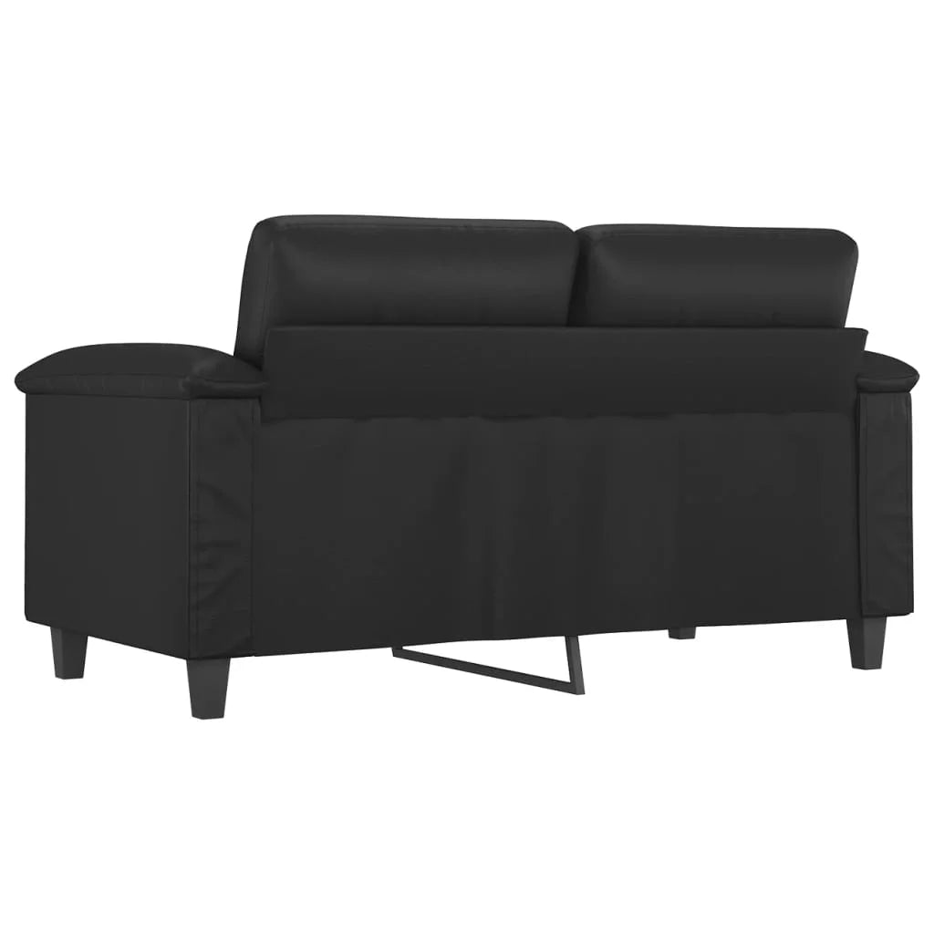 Black Faux Leather 2-Seater Sofa T81014