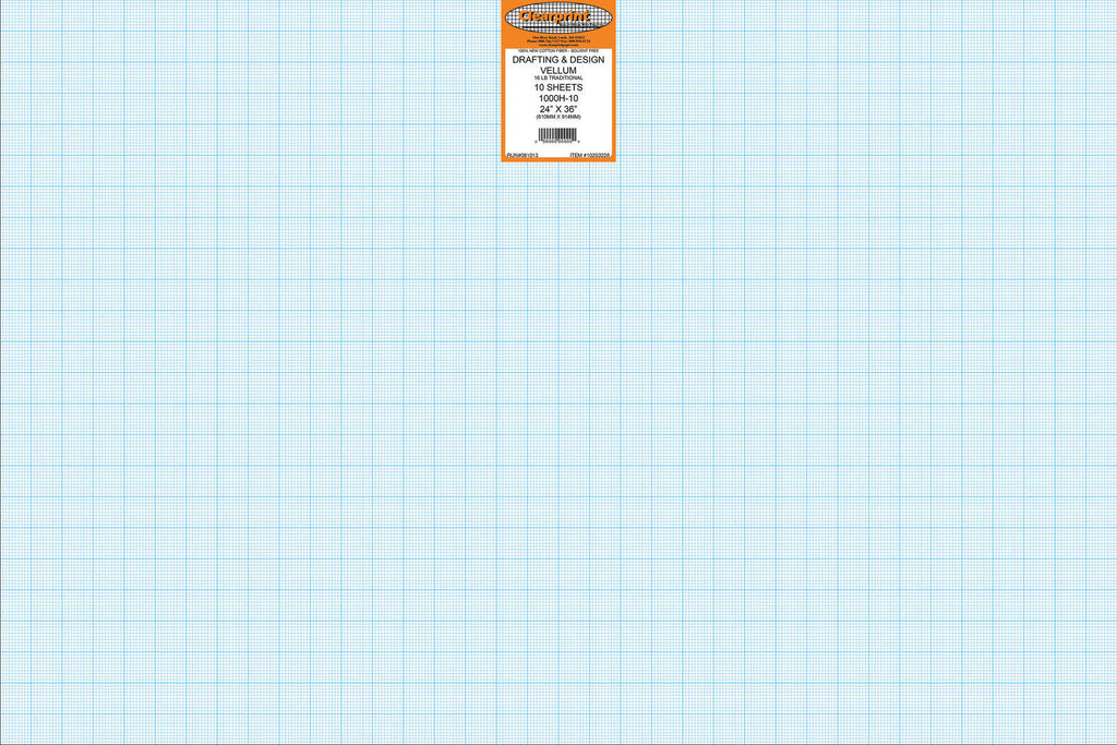 24 x 36 Vellum 10-Sheet Pack 10x10 Grid E884