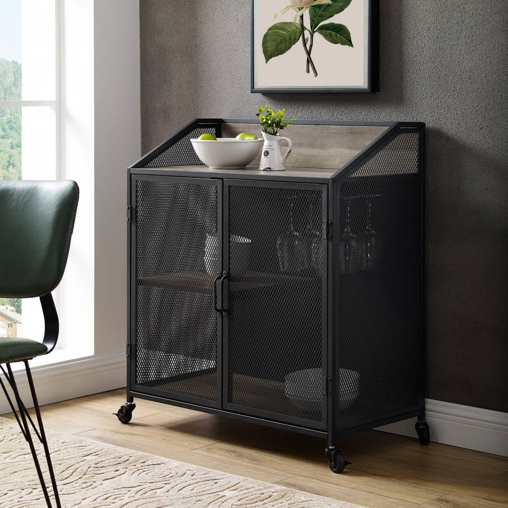 Industrial Bar Cabinet with Mesh P6498