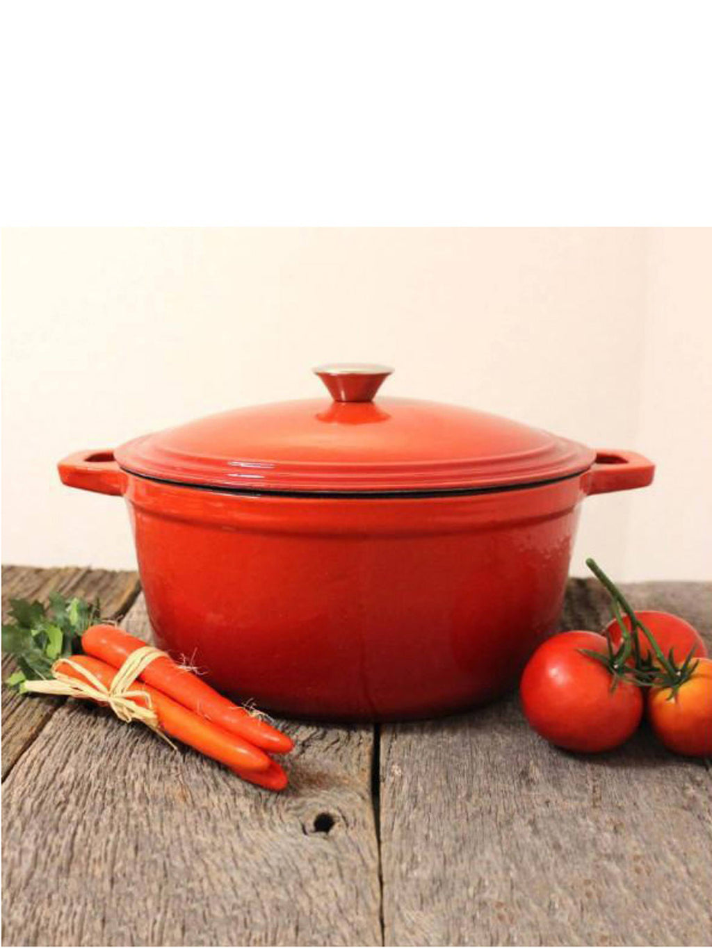Orange 7 qt Cast Iron Covered Casserole A8404