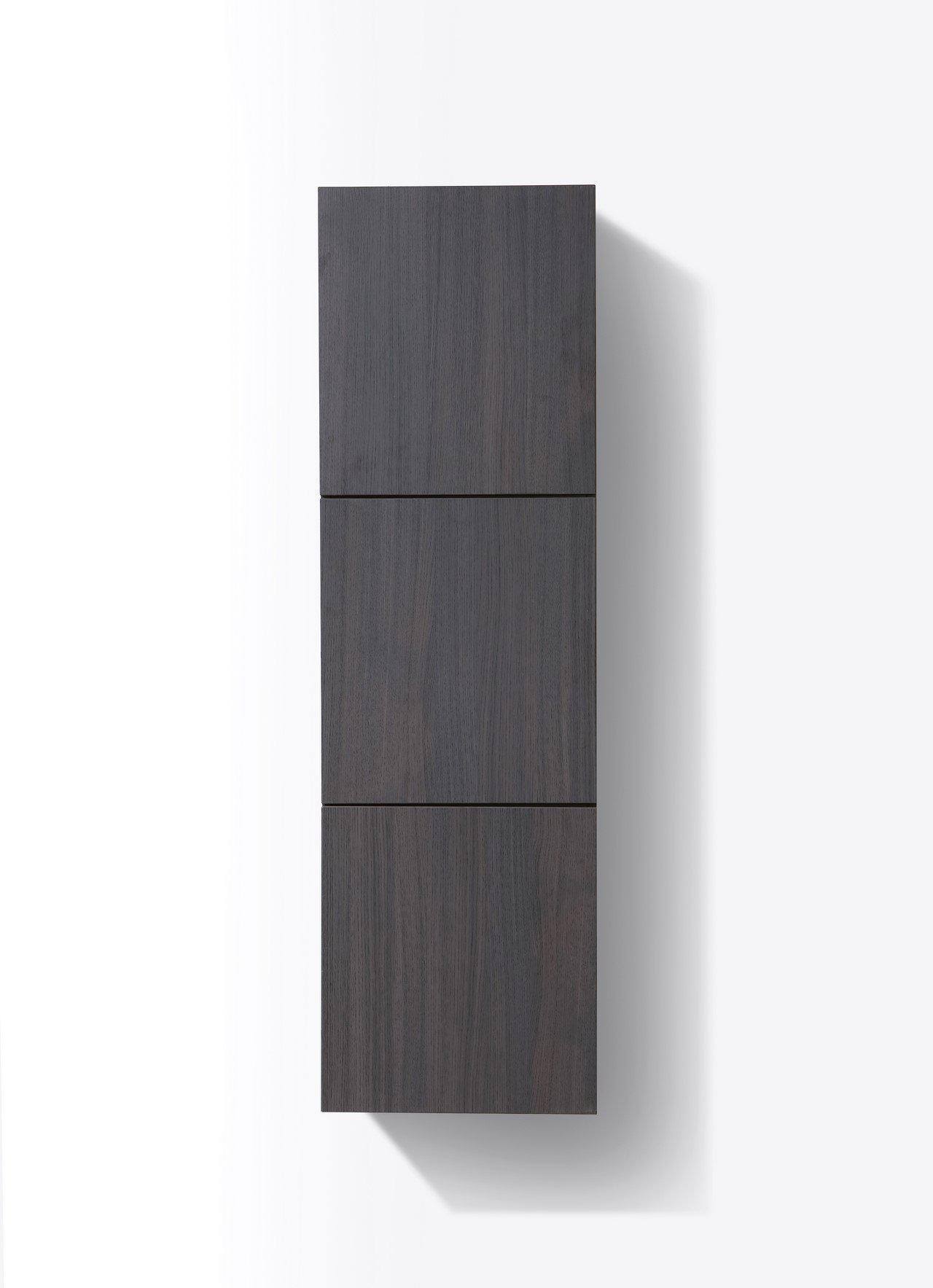 High Gloss Gray Oak Linen Side Cabinet with Three Doors E572679