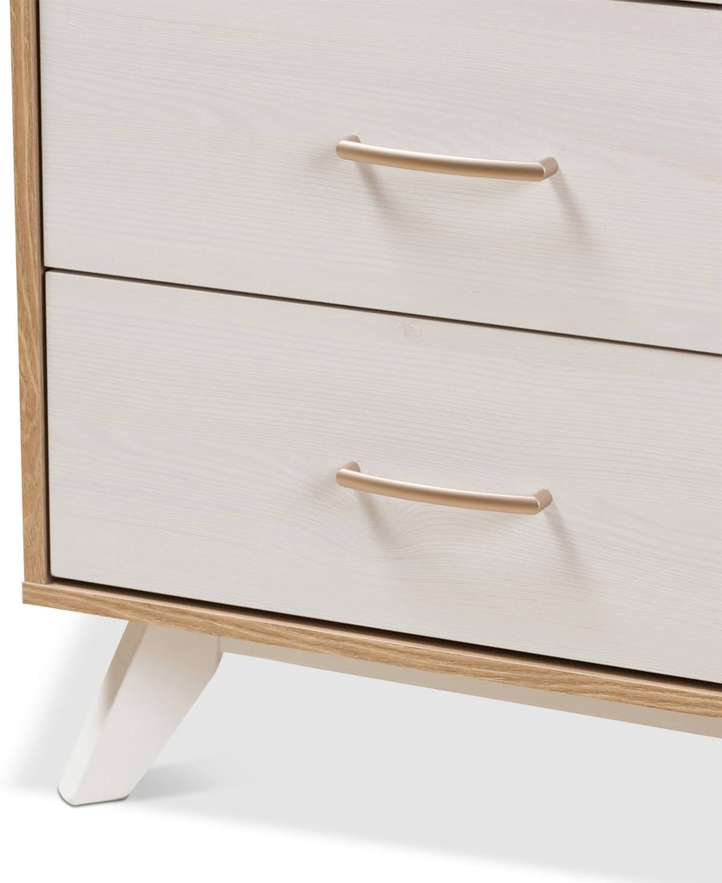 Natural Oak and Whitewashed Wood 4-Drawer Chest F778067