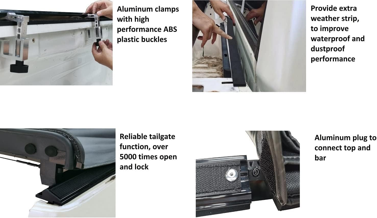Soft Roll Up Truck Tonneau Cover for 5ft Bed J456448