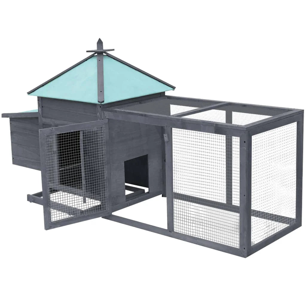 Gray Solid Firwood Chicken Coop with Nest Box M5197