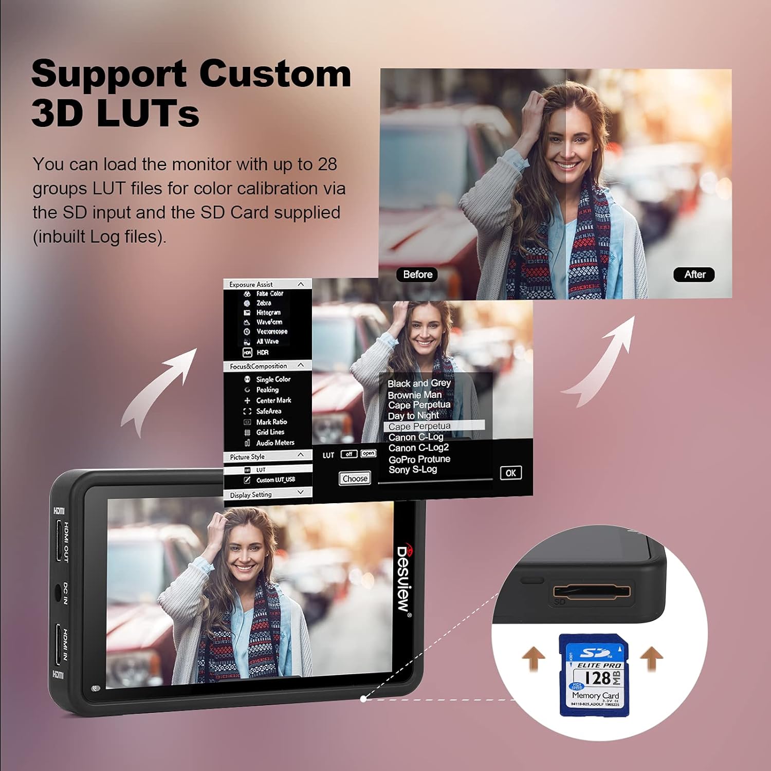 5.5 inch Touch Screen Camera Field Monitor with 4K Input/Output D455663