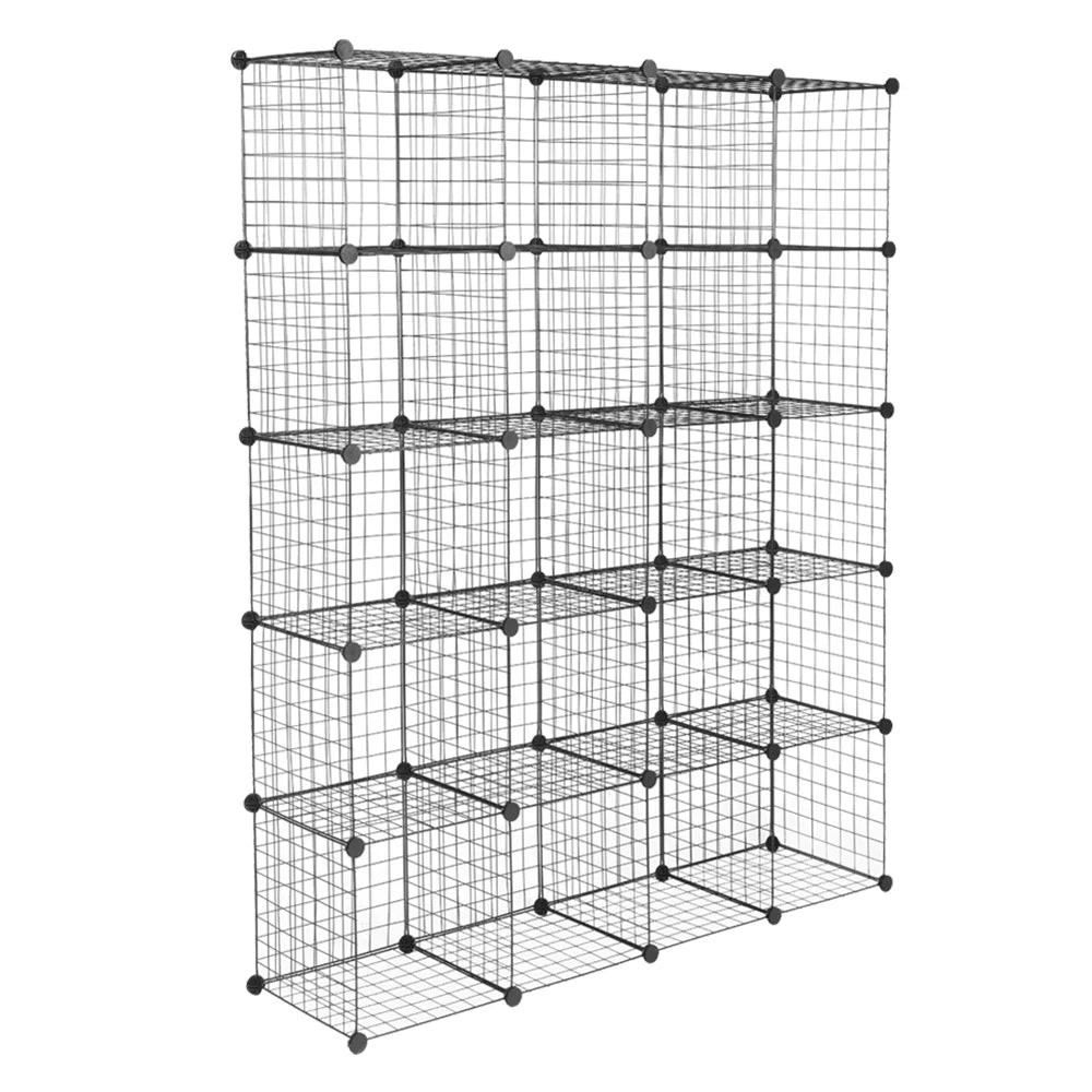 Black 20-Cube Wire Storage Shelving Unit K460