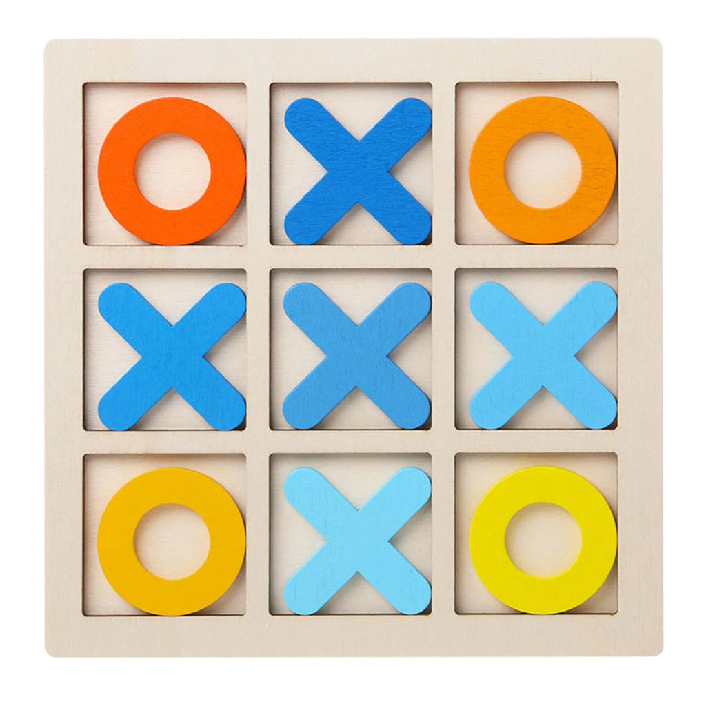 Tic Tac Toe Board Puzzle Game Educational Toys XO Table Toy yellow S53092
