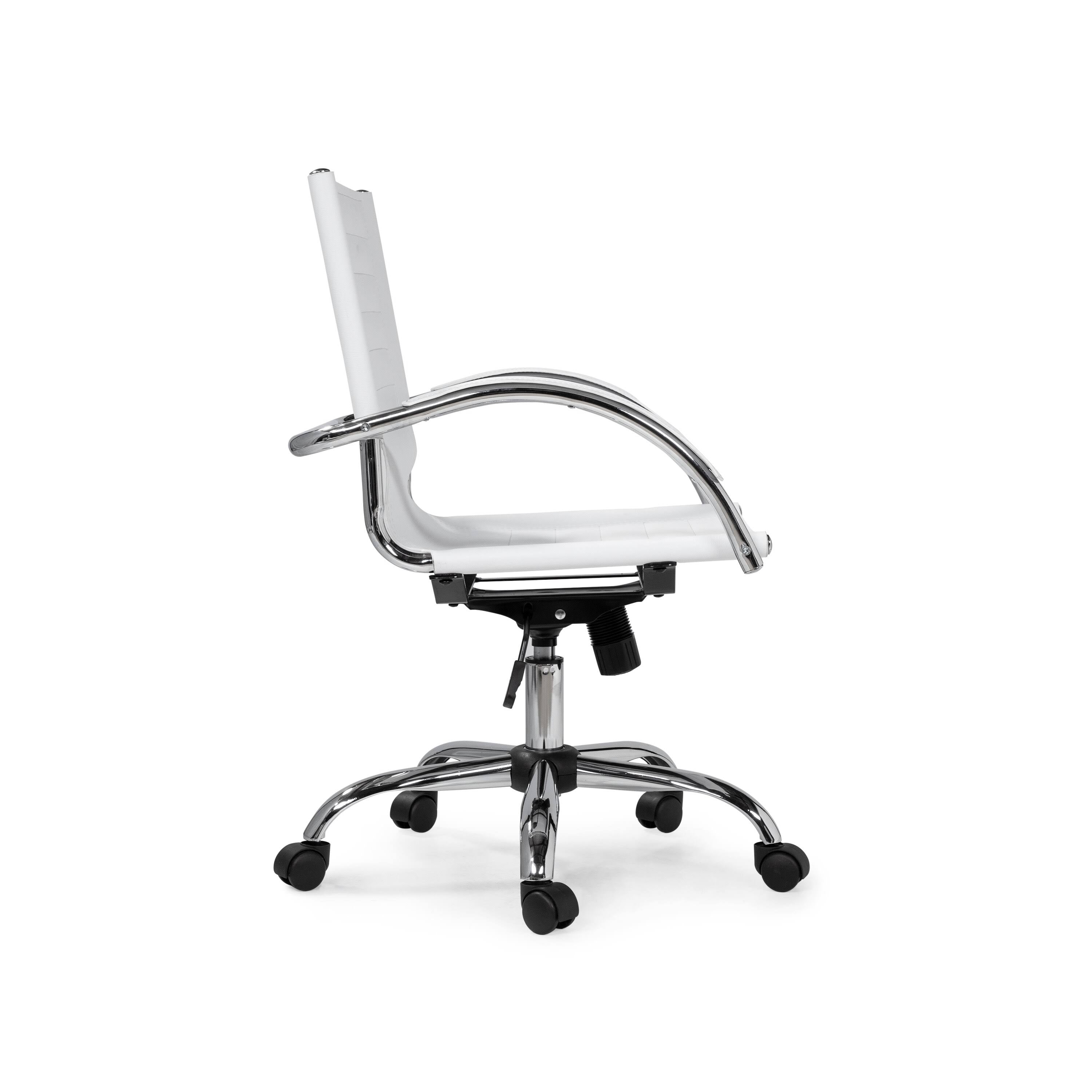 White Height Adjustable Office Chair S8018