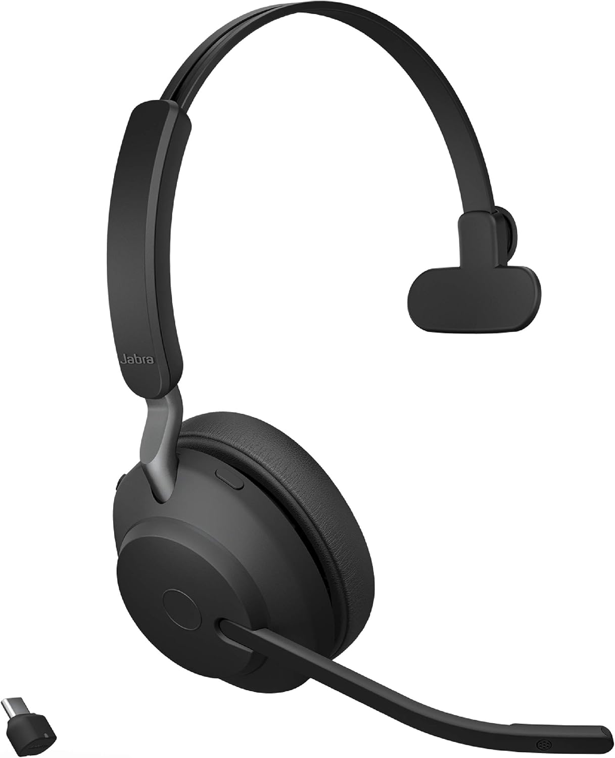 Jabra Evolve2 65 UC Wireless Headphones with Link380a, Stereo, Black – Wireless Bluetooth Headset for Calls and Music, 37 Hours of Battery Life, Passive Noise Cancelling Headphones A238