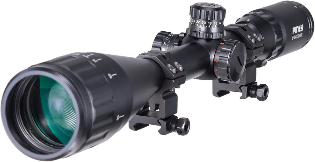 6-24x50 AO Mil Dot Scope with Sunshade Tube & Flip-Open Covers Pack of 2 Q836