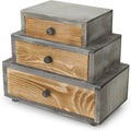 Rustic Wood 3-Drawer Desk Organizer Cabinet U728