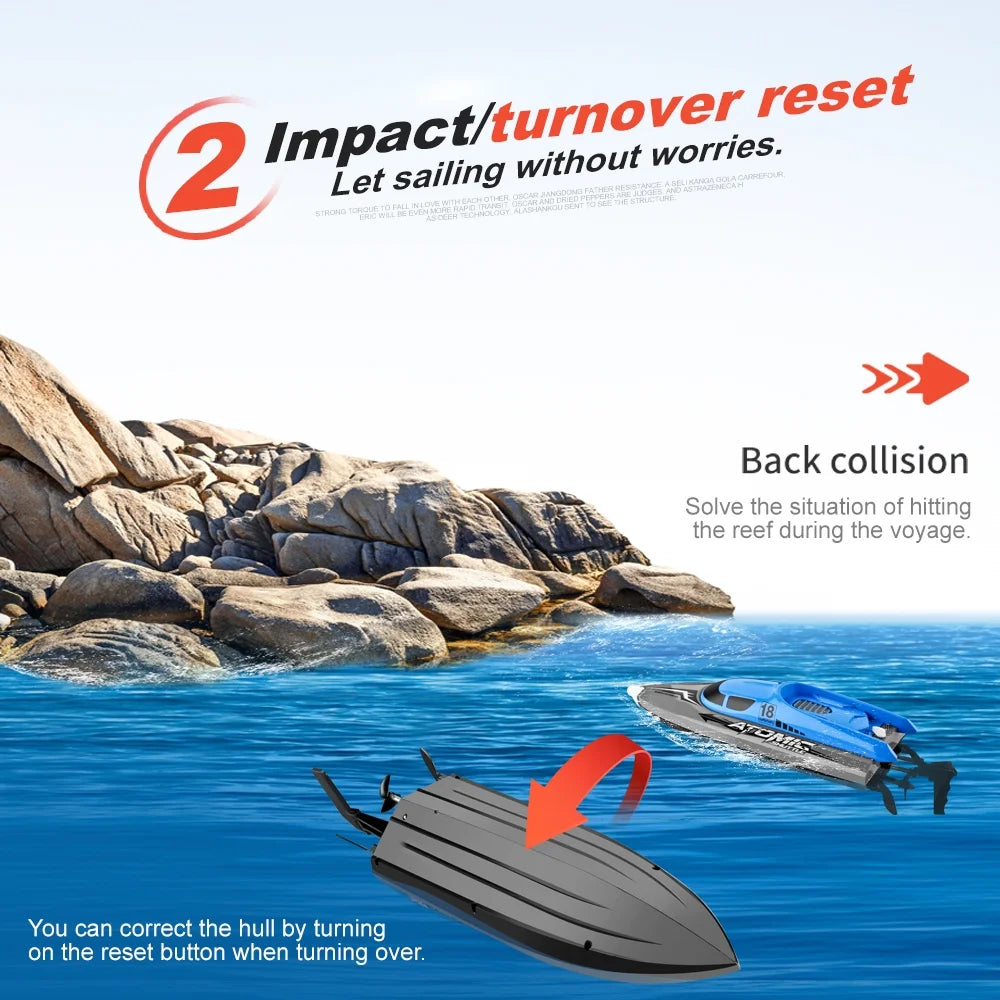 RC Boat Remote Control Boat 30KMH IPV7 Waterproof 2.4GHz 4 Channel Racing Boat S61839