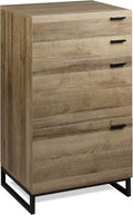 4 Drawer Tall Wood Dresser with Metal Frame N4683