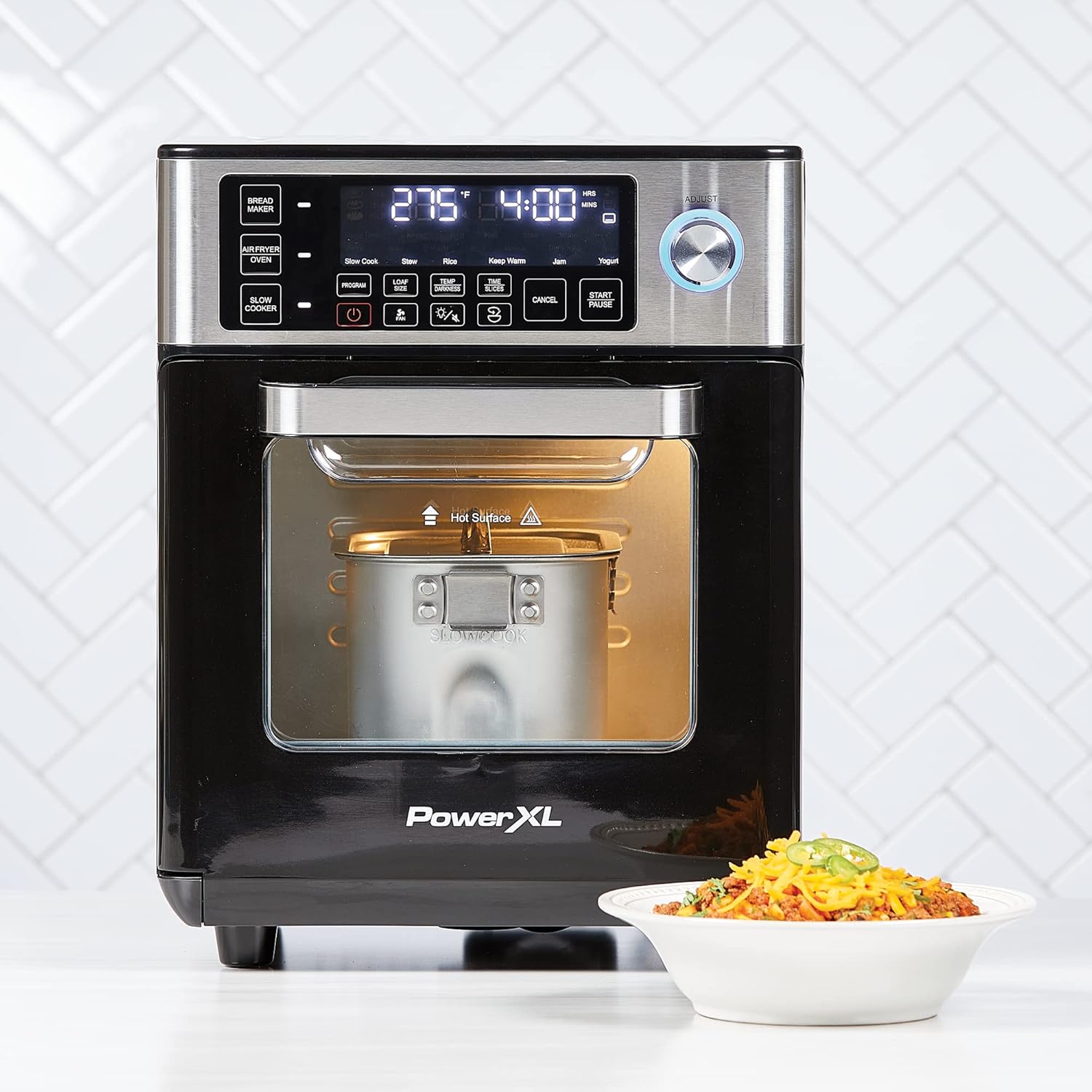 4-in-1 Air Fryer, Oven, Bread Maker, Slow Cooker, Black W38385