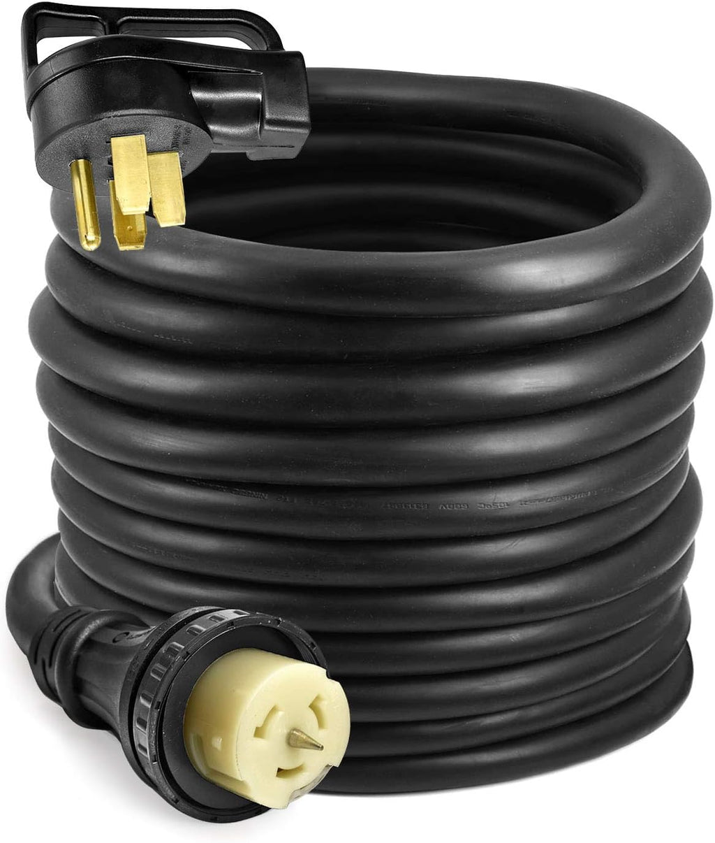 50 Amp Generator Power Cord 30FT STW 6/3 + 8/1 AWG Heavy Duty RV Power Adapter Cable Z583570