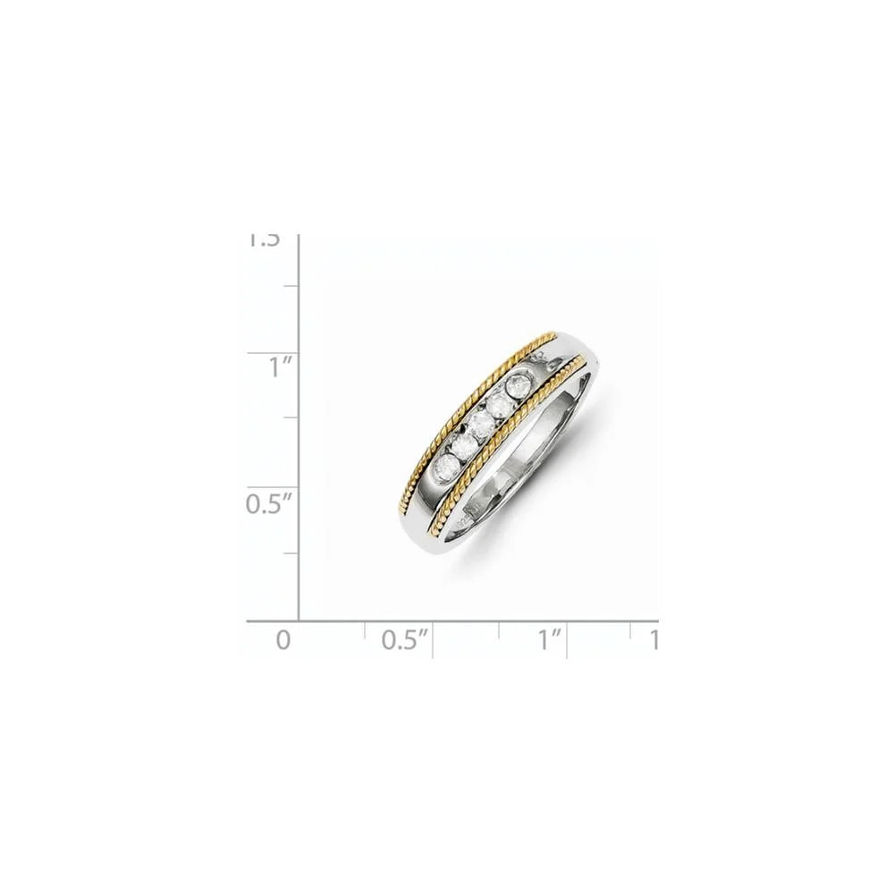 14k Two-Tone Gold Real Diamond Men's Ring J541022