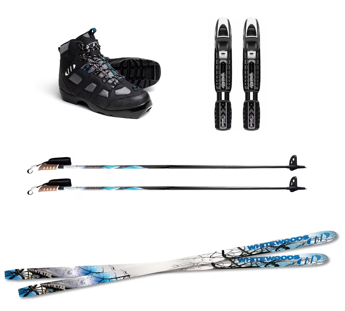 Whitewoods WHITETAIL Metal Edge Backcountry Cross Country NNNBC Ski Package L20114