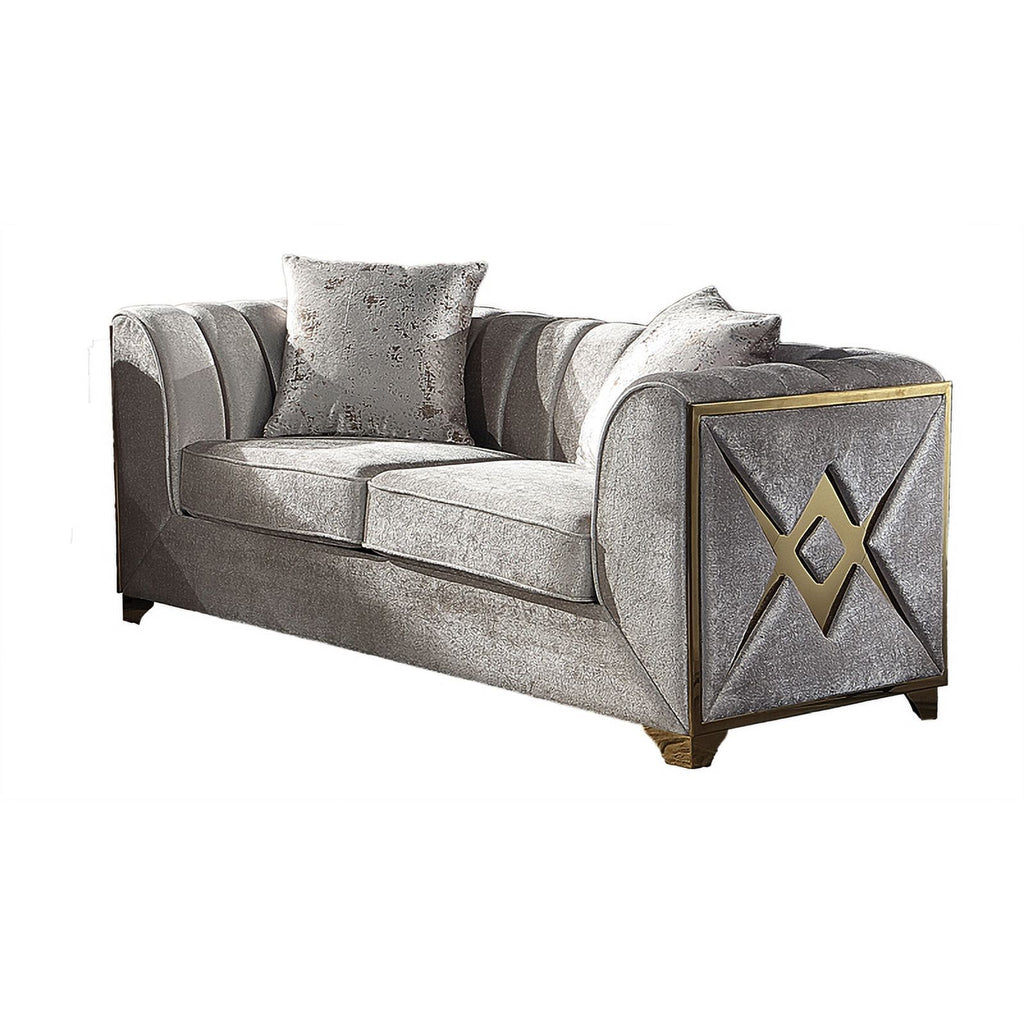 3 PC Living Room Set Made with Wood in Cream Color T77559