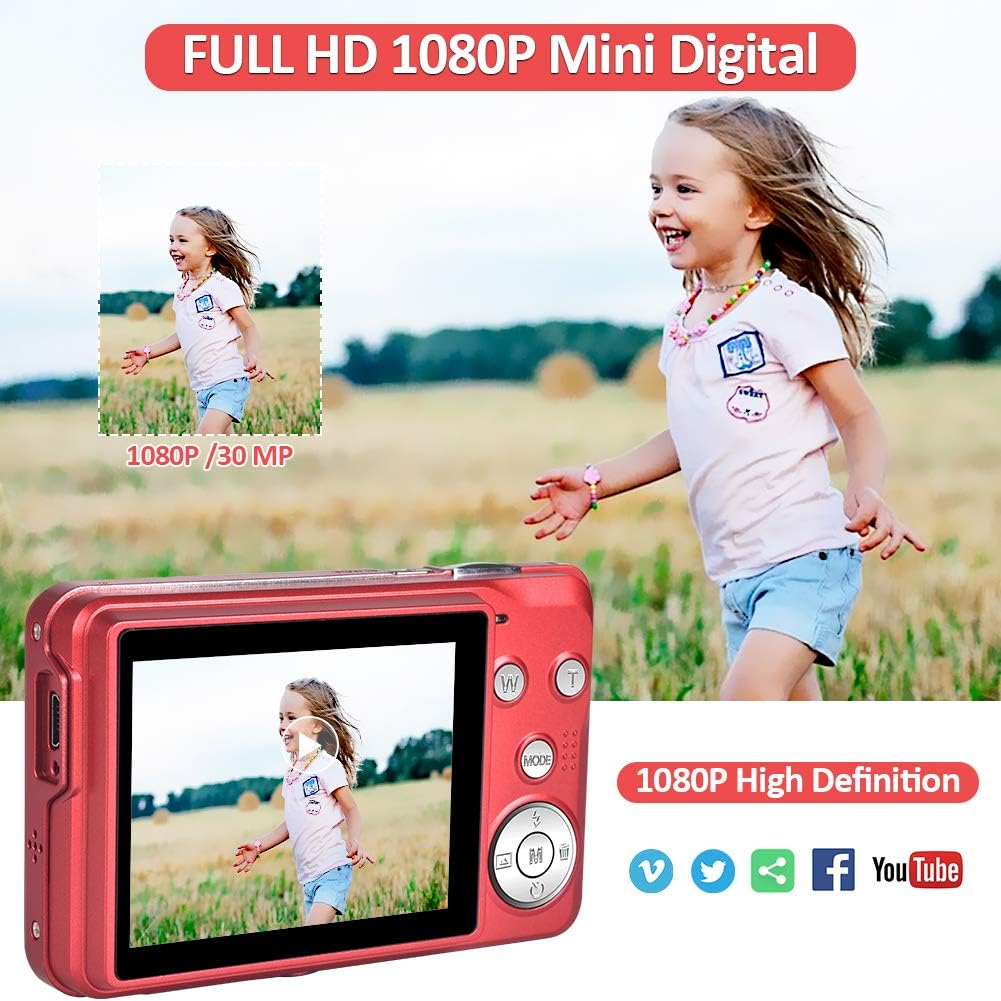 30 MP Digital Camera with 8X Digital Zoom Compact Camera with 32GB SD Card and 2 Batteries J7561