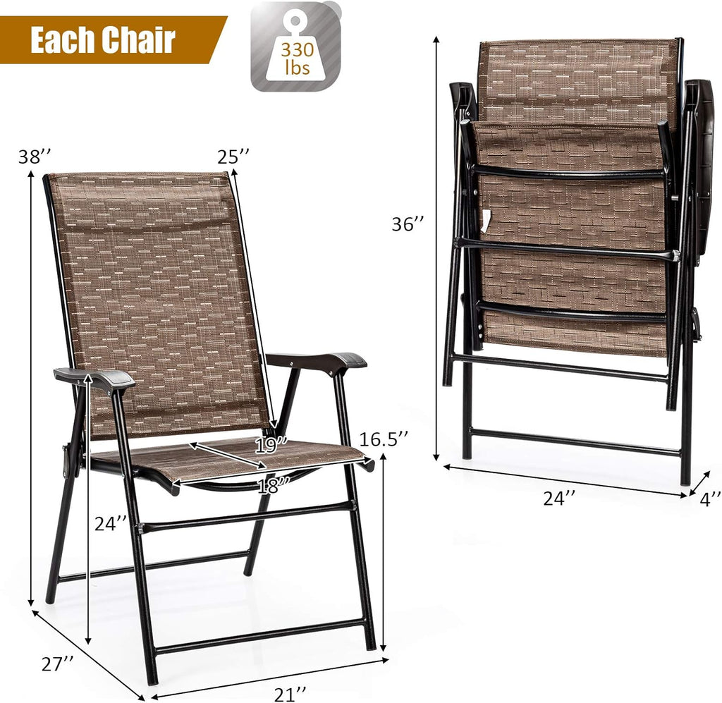 2-Pack Patio Dining Chairs with Armrest Q335