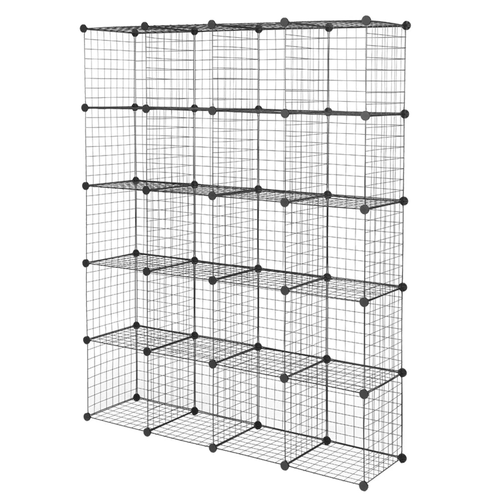 Black 20-Cube Wire Storage Shelving Unit K460