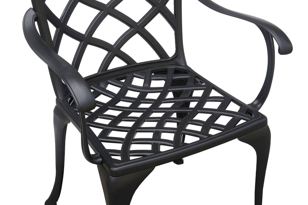 Black Table Set of 1 Table and 2 Chairs with Cabriole Legs L190196