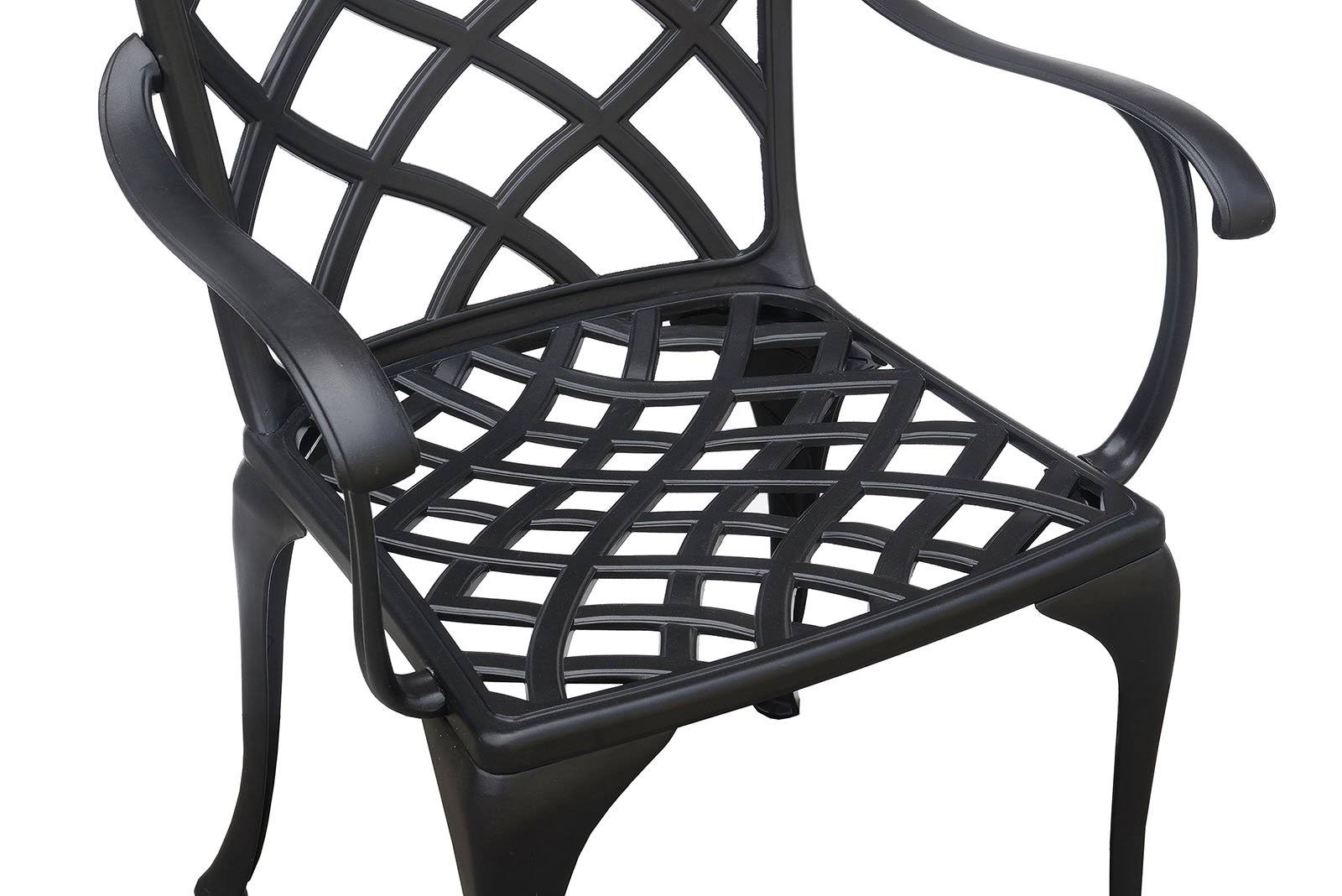 Black Table Set of 1 Table and 2 Chairs with Cabriole Legs L190196