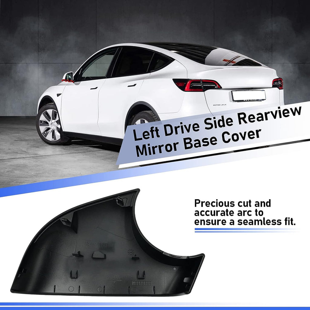 Left Side Rearview Mirror Cover Lower Holder Black For 2020-2023 Tesla Model Y O353463