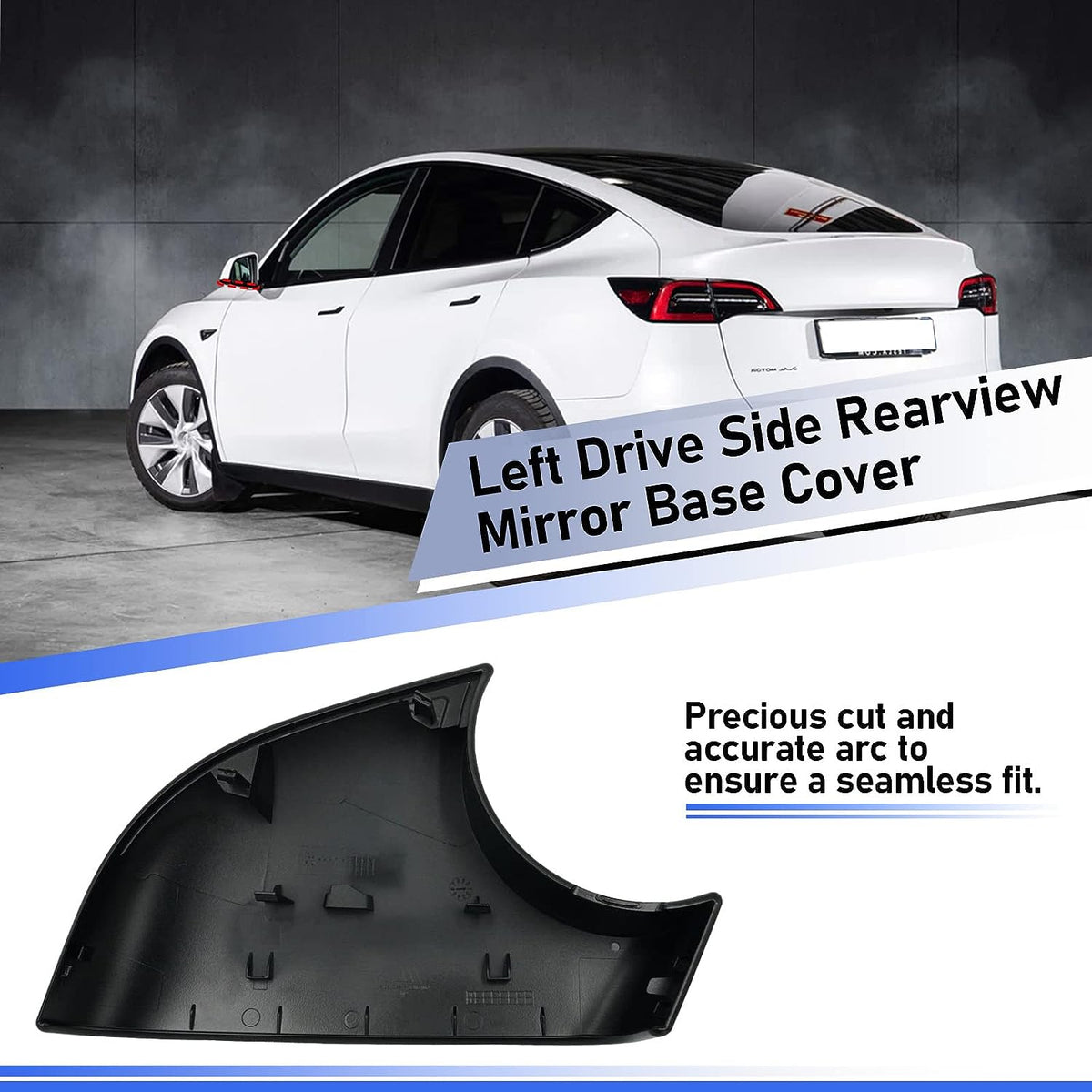 Left Side Rearview Mirror Cover Lower Holder Black For 2020-2023 Tesla Model Y O353463