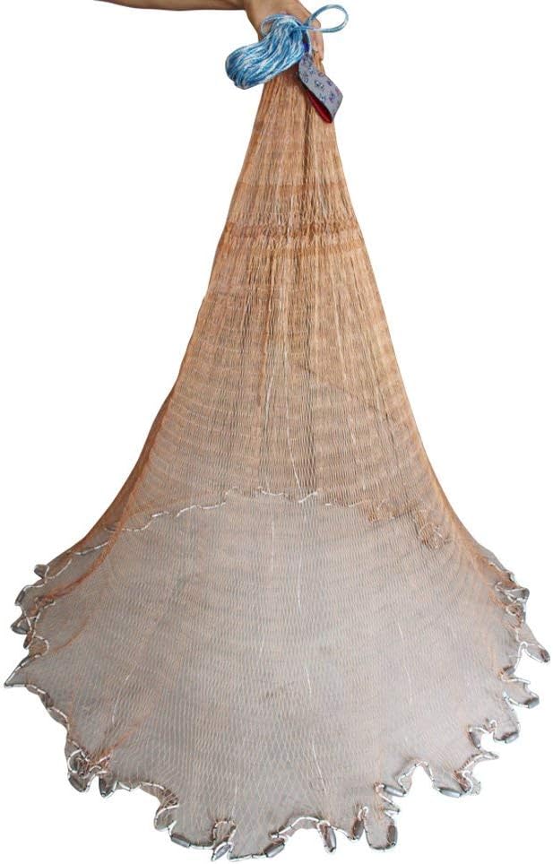 Fishing Cast Net Radius 4ft/6ft Mesh Size 1/2inch 49 Feet Braided Hand Line V232168