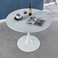 White Tulip Round MDF Pedestal Dining Table F429