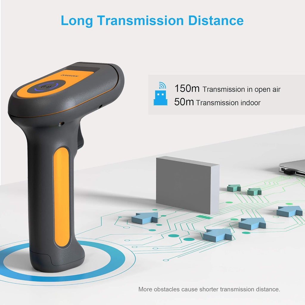Cordless Barcode Scanner 2D Handheld Barcode Reader with USB Dongle Pack of 2 A760991