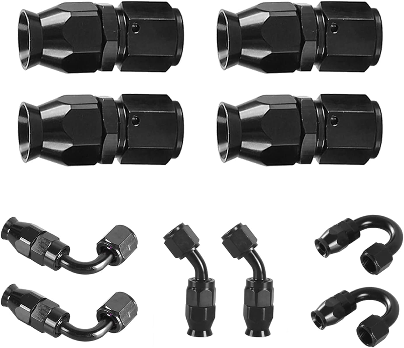 20FT PTFE Braided Fuel Line Fitting Kit Black N4647