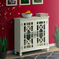 Solid Wood 2-Door Accent Cabinet White E42075