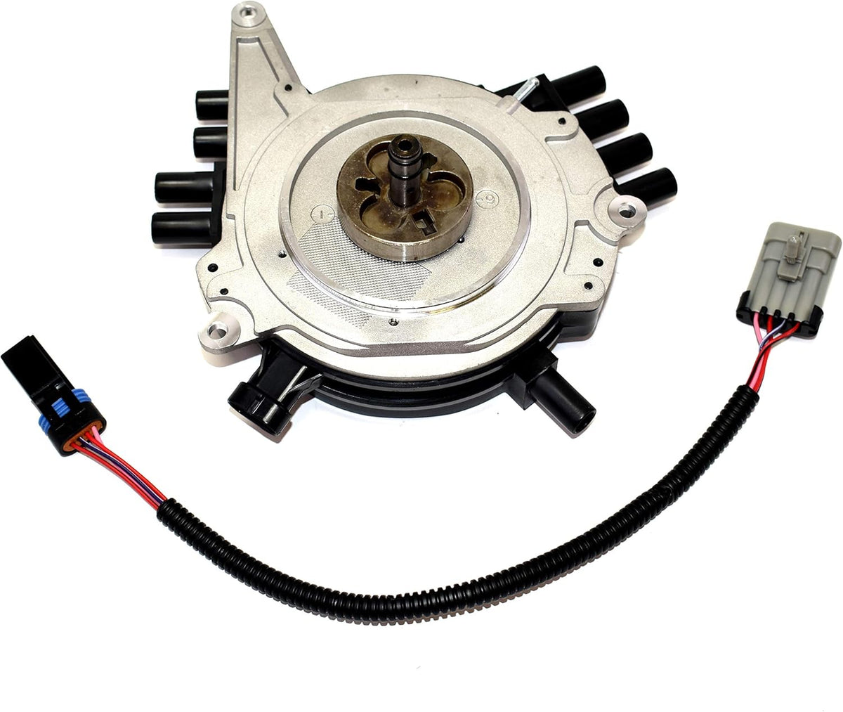Black Cap Distributor with Spark Plug Wires J74081