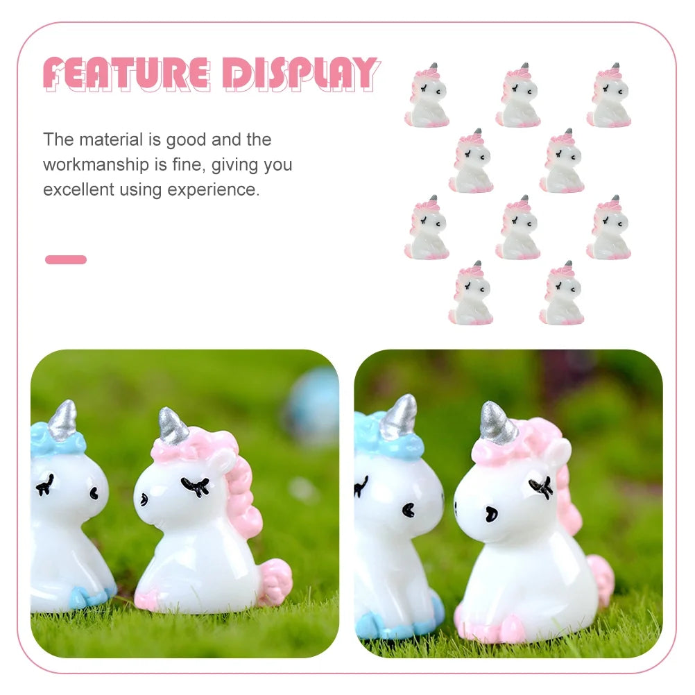 10pcs Miniature Unicorn Figurine R222031