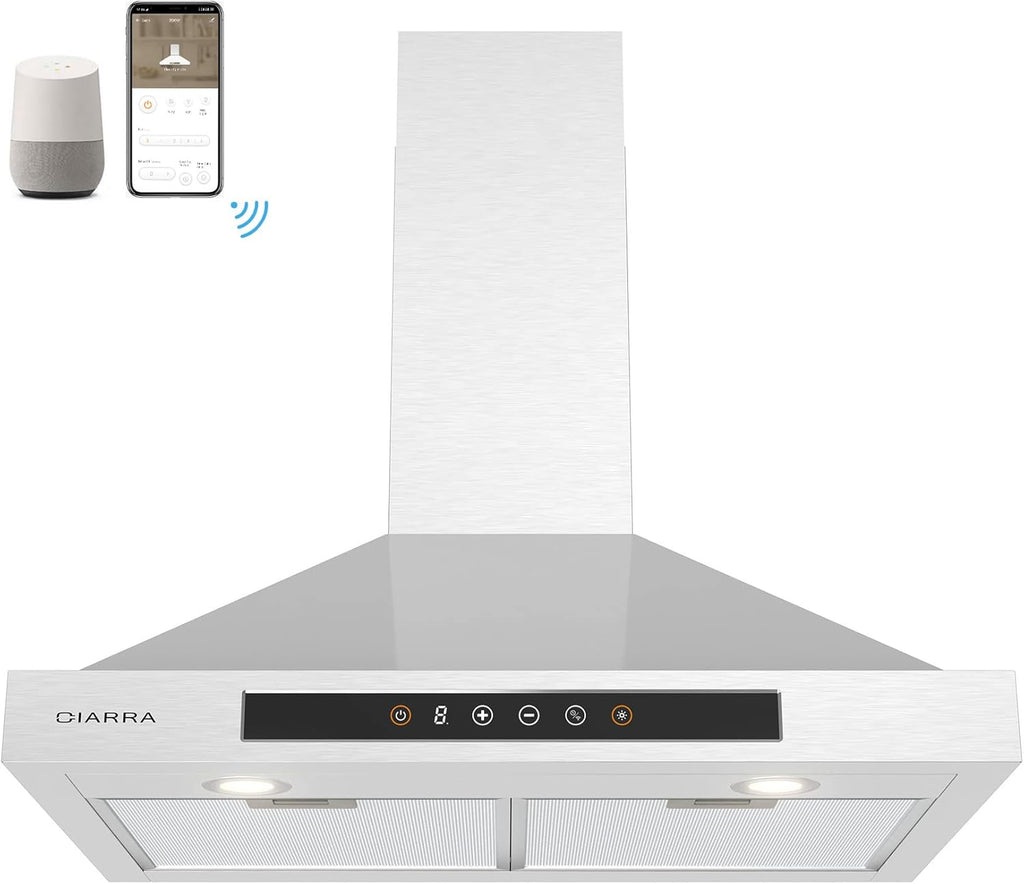 30 inch Stainless Steel Smart Range Hood with Voice Control U65389