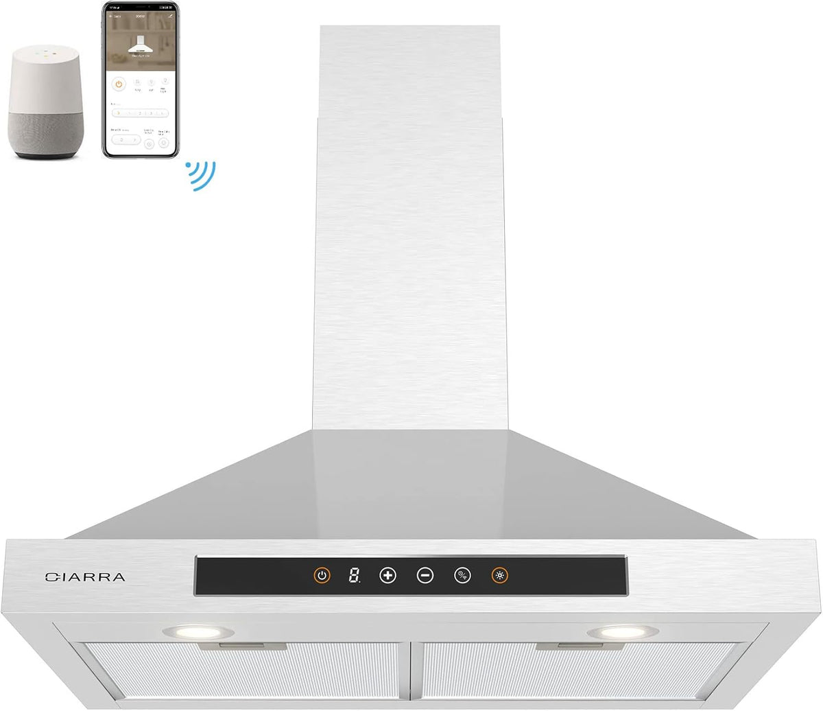30 inch Stainless Steel Smart Range Hood with Voice Control U65389